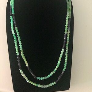 Genuine green amethyst & iolite necklace